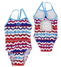 Color Kids Swimsuit - Vilke - UV40+ - Turquoise/Orange/Pink Patt