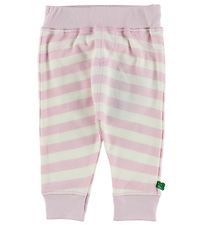 Freds World Pantalon en Coton - Rose Clair/Blanc  Rayures