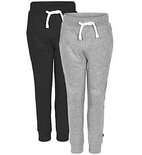 Minymo Joggingbroek - 2-pack - Zwart/Grijs Gevlekt