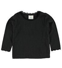 En Fant Blouse - Black w. Pointelle