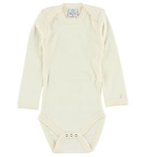 Smallstuff Bodysuit - L/S - Ivory w. Pointelle