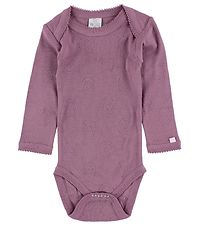 Smallstuff Romper - l/s - Dusty Paars m. Pointelle