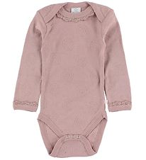 Smallstuff Romper - l/s - Poeder m. Pointelle/Kantrand