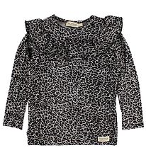 MarMar Blouse - Grey Leopard w. Ruffles