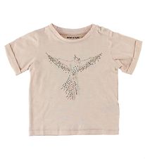 Mini A Ture T-skjorte - Laurine - Pulver Melert m. Fugl