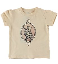 En Fant T-Shirt - Pche claire av. Lapin