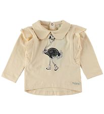 En Fant Pullover - Light Peach m. Strauße/Rüschen