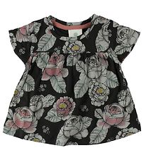 En Fant T-shirt - Svart m. Blommor