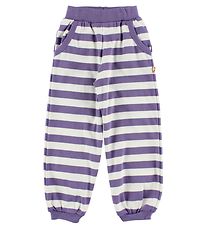 Katvig Trousers - White/Purple Striped