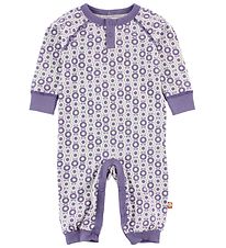 Katvig Classic Jumpsuit - White w. Purple Apples