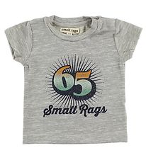 Small Rags T-paita - Harmaa melange, Printti