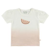 Minymo T-Shirt - Elfenbein/Rosa m. Melone