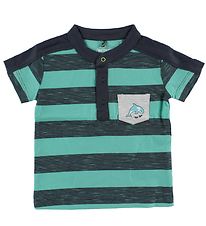 Me Too T-shirt - Charcoal/Turquoise Striped