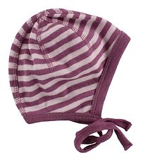 Joha Baby Hat - Wool/Polyamide - Pink/Plum Striped