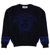 Young Versace Blouse - Wool - Navy w. Logo