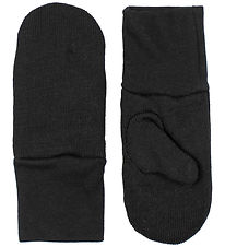 Racing Kids Mittens - Wool/Polyester - Black