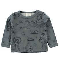 En Fant Blouse - Dusty Petrol w. Animals