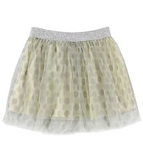 En Fant Tulle Skirt - Ivory/Grey w. Glitter