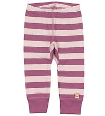 Katvig Classics Leggings - Ljós bleikur/Fjólublátt með röndum