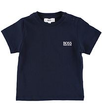 BOSS Stuttermabolur - Dökkblátt M. Lógó