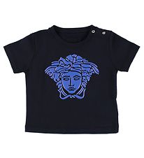 Young Versace T-Shirt - Navy m. Blaue Medusa
