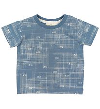 Small Rags -T-Shirt - Blau m. Muster