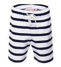 Petit Crabe Swim Trunks - Alex - UV50+ - White/Navy Striped