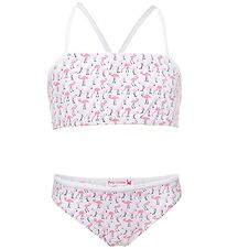 Petit Crabe Bikini - Louise - UV50+ - Wit m. Flamingo