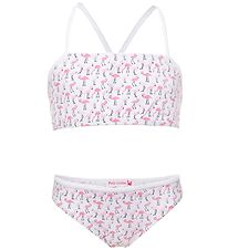 Petit Crabe Bikini - Louise - UV50+ - Vit m. Flamingo