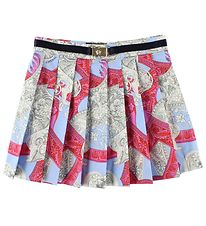 Young Versace Rok - Lichtblauw m. Rood/Wit Print