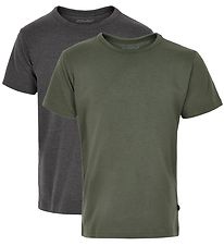 Minymo T-shirt - 2-Pack - Charcoal Grey/Army