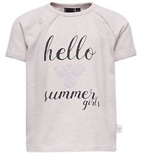Hummel T-Shirt - HMLKaya - Helles Lavendel m. Text