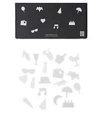 Design Letters Icons - Party - White