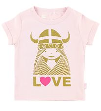 Danef T-shirt - Alva - Ljusrosa m. Love Freja