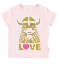 Danefæ T-Shirt - Alva - Helles rosa m. Love Freja