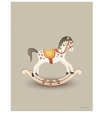 Vissevasse Poster - 30x40 - Rocking Horse - Lichtgrijs