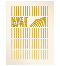 Vissevasse Affisch - 30x40 - Make It Happen - Currygul