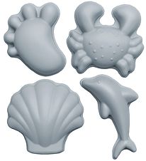 Scrunch Moules  Sable - 4 pices - Silicone - Bleu Clair