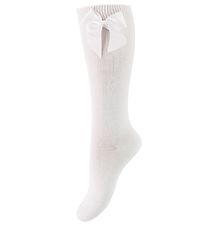 Condor Chaussettes Hautes av. Noeud Papillon - Blanc