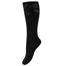 Condor Knee-High Socks w. Bow - Black