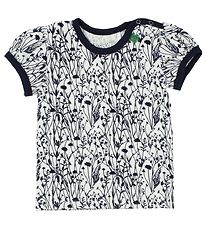 Freds World T-shirt - Creme/Marinbl m. Blommor