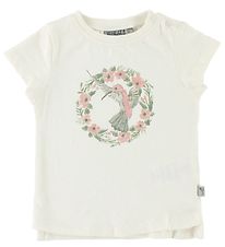 Wheat T-Shirt - Flower Bird - Ivory av. Imprim