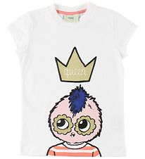 Fendi Kids T-Shirt - Weiß m. FendiRumi/Goldkrone