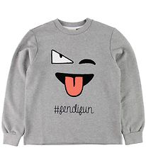 Fendi Kids Sweatshirt - Grey Melange w. Face