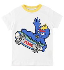 Fendi Kids T-Shirt - Wit m. FendiRumi
