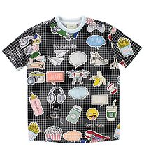 Fendi Kids T-Shirt - Schwarz Kariert m. Print