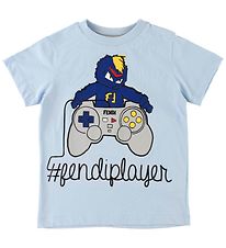 Fendi Kids T-shirt - Light Blue w. Fendirumi