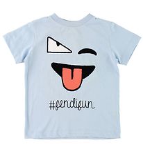 Fendi Kids T-Shirt - Hellblau m. Gesicht