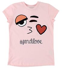 Fendi Kids T-Shirt - Pink m. Gesicht