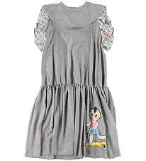 Fendi Kids Kleid - Graumeliert m. Rüschen/FendiRumi
